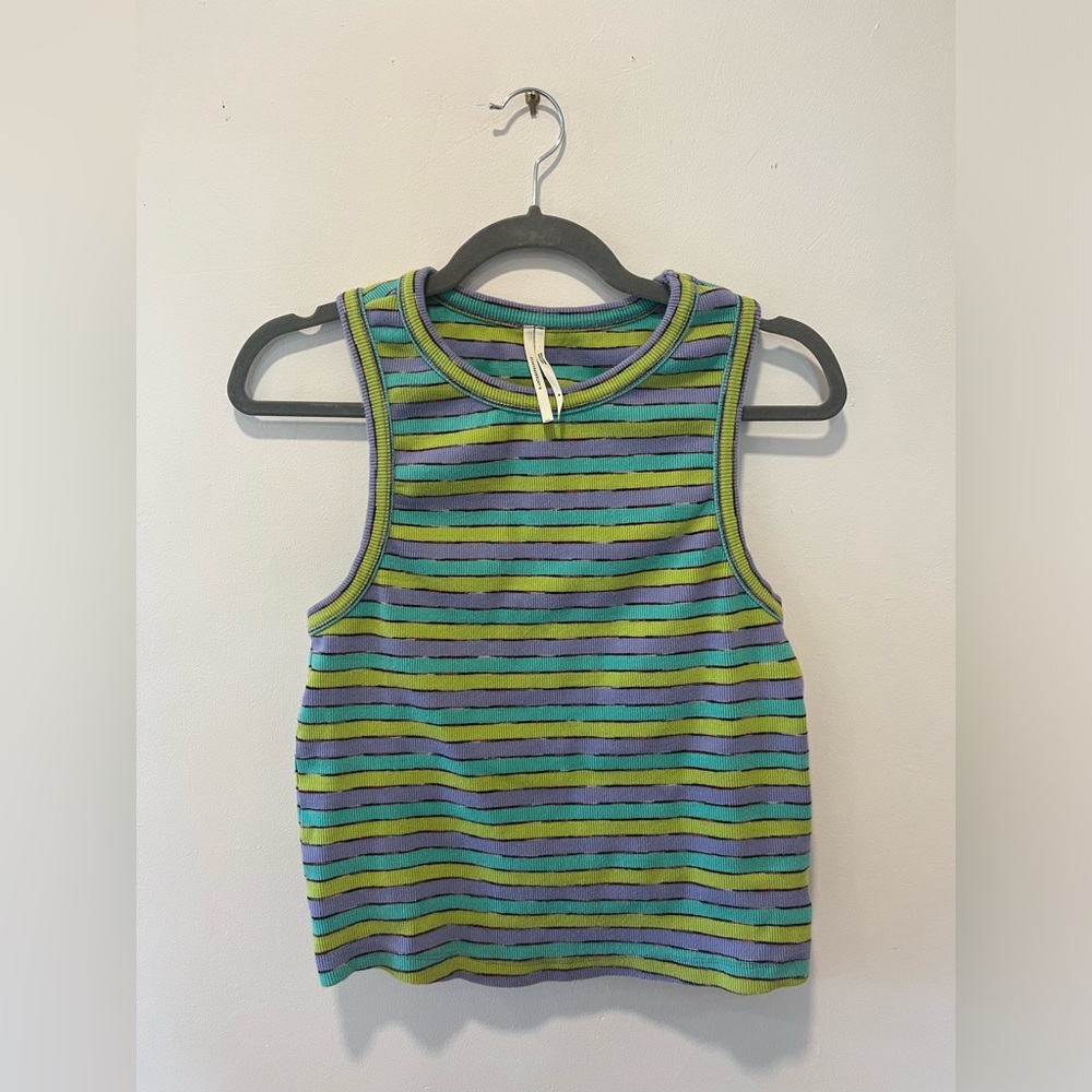 Anthropologie Striped Ribbed Racerback Tank